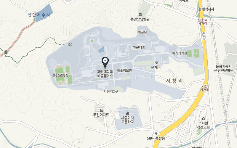 고려대학교 세종캠퍼스 지도